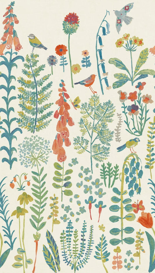 Digitaldruck Blumen Gräser Weiß Grün Rot ML1901