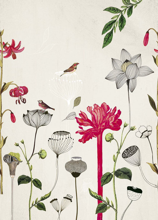 Fototapete Natur Vogel Beige Rot Onszelf 532029