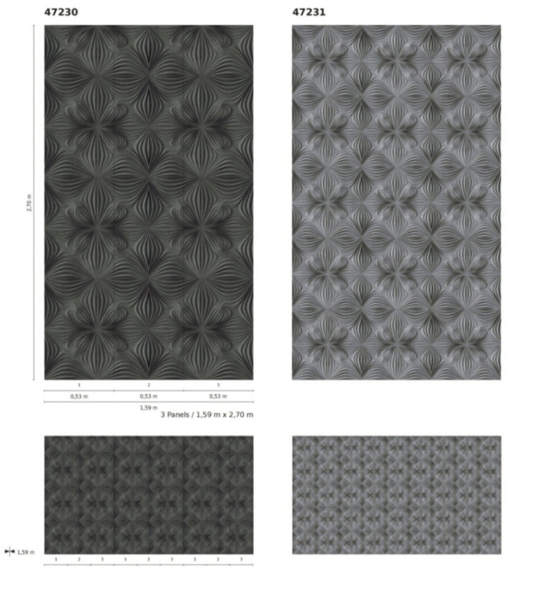 Fototapete Vlies 3D Grafisch Geometrisch Grau 47231