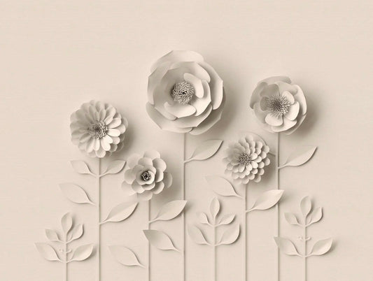 A.S. Creation Fototapeten 3D Floral Blumen Grau Vlies 38293-1