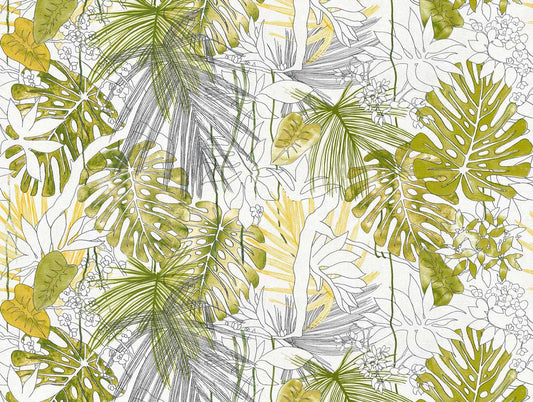A.S. Creation Fototapeten Blätter Dschungel Floral Weiß Grün 38232-1