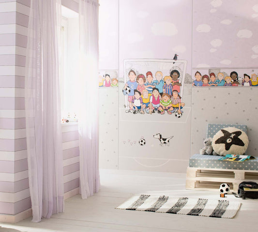Kindertapete Breite Streifen Rosa Weiß Jonas Kötz 31103