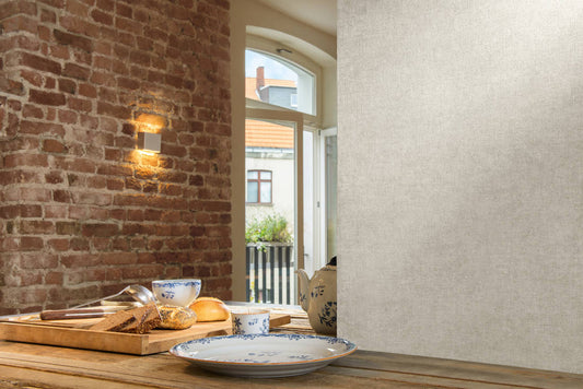 Tapete Vlies Einfarbig Barock Hellgrau Beige 36720-4