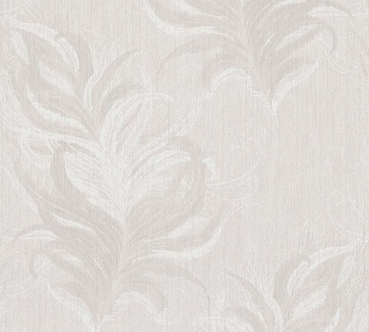 Tapete Vlies Federn Klassik Creme Weiß 38009-1