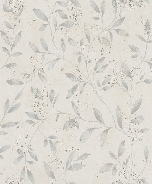 Tapete Vlies Floral Blätter Metallic Greige Gold 32633