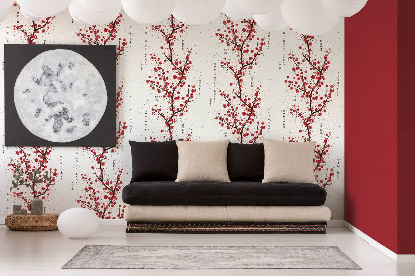 A.S. Creation Tapete Vlies Floral Sträucher Weiß Rot Schwarz 37469-2