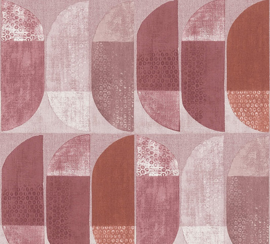 A.S. Creation Tapete Vlies Grafik Halbkreise Rot Bordeaux 37531-6
