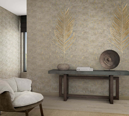 Tapete Vlies Meliert Strukturtapete Greige Metallic 85767