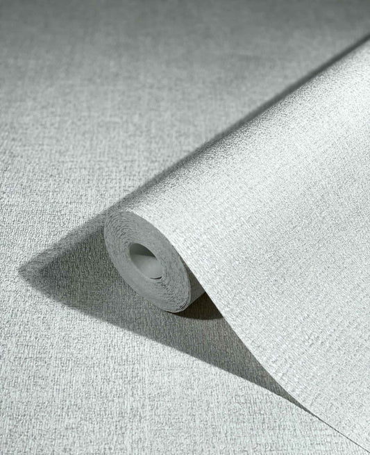 Tapete Vlies Meliert Textil Weiß-grau Metallic 85742
