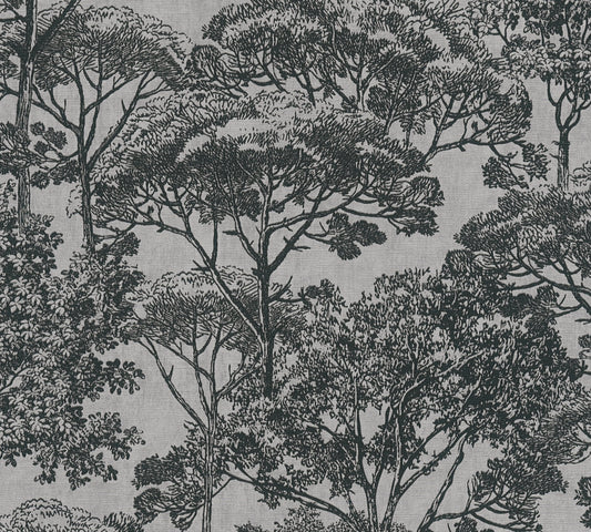 A.S. Creation Tapete Vlies Natur Bäume Grau Schwarz 38023-3