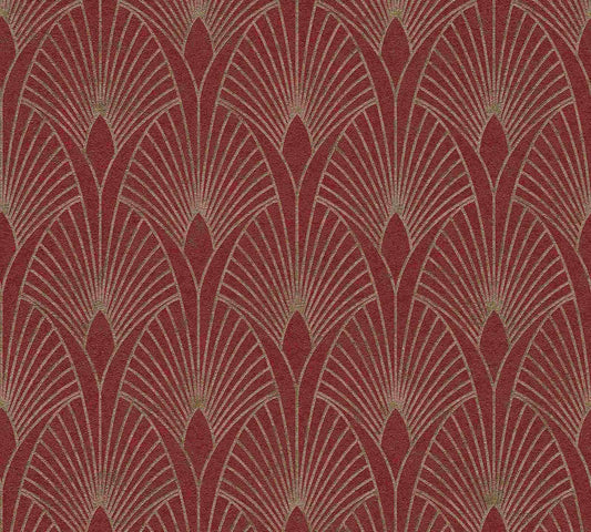 Tapete Vlies New Walls Retro Rot Gold Metallic 37427-4