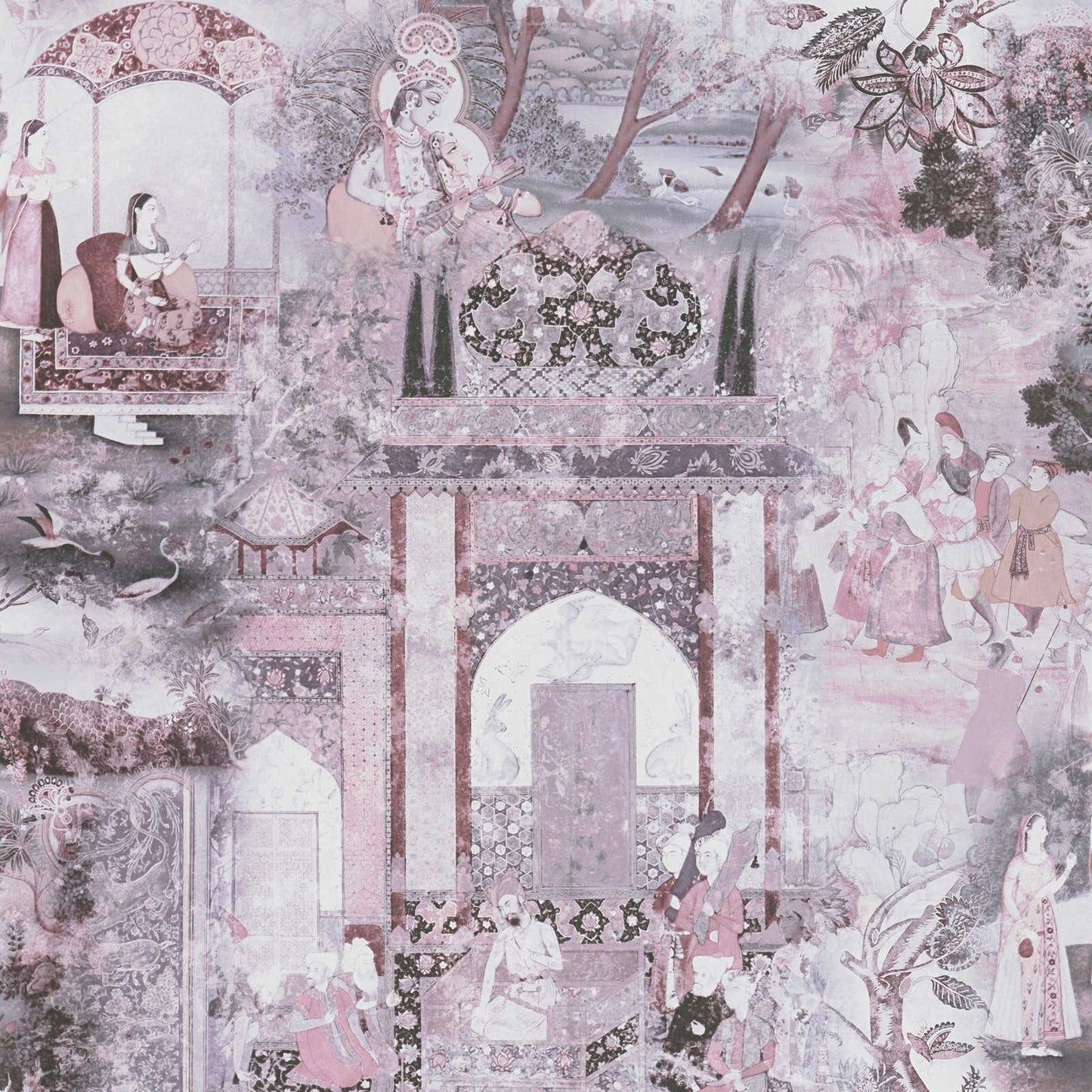 A.S. Creation Tapete Vlies Orient Muster Lila Grau 38174-4