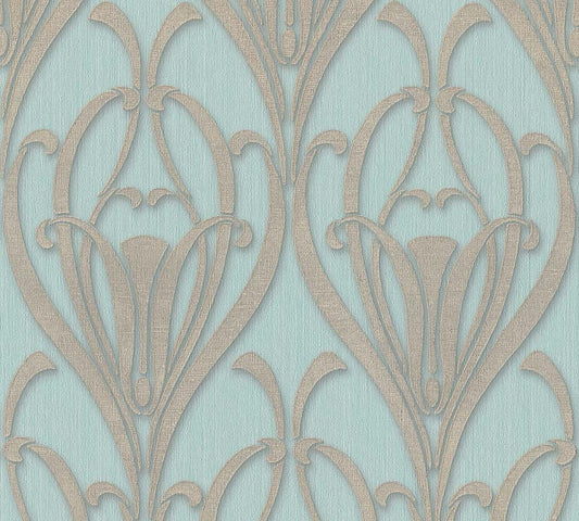 Tapete Vlies Ornamente Klassik Mint-grün Beige 38091-2