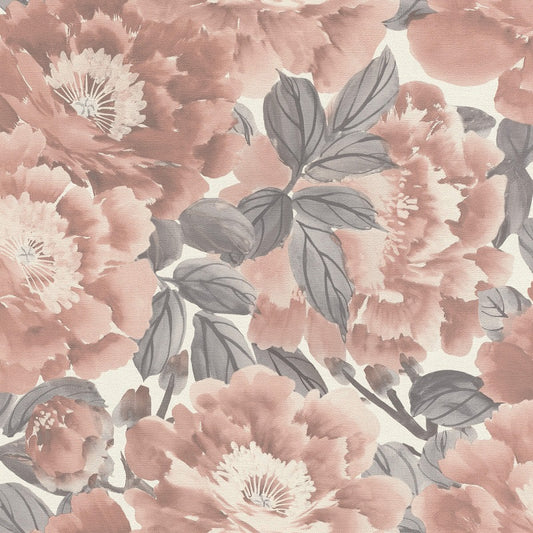 Tapete Vlies Rasch Blumen Floral Altrosa Grau 408331