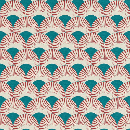 Tapete Vlies Rasch Fächer Japan Blau Rot 539349