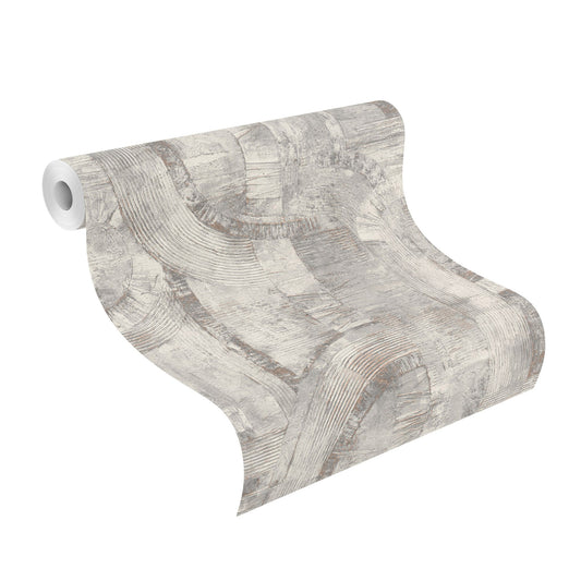 Tapete Vlies Rasch Halbkreise Grau Bronze 554779