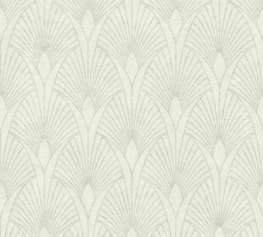 Tapete Vlies Retro Grauweiss Silber Metallic 37427-1