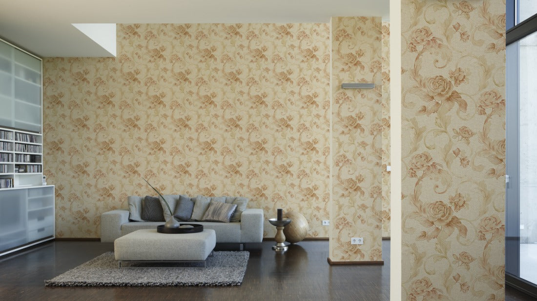 Tapete Vlies Architects Paper Rosen Beige Glanz 95983-3