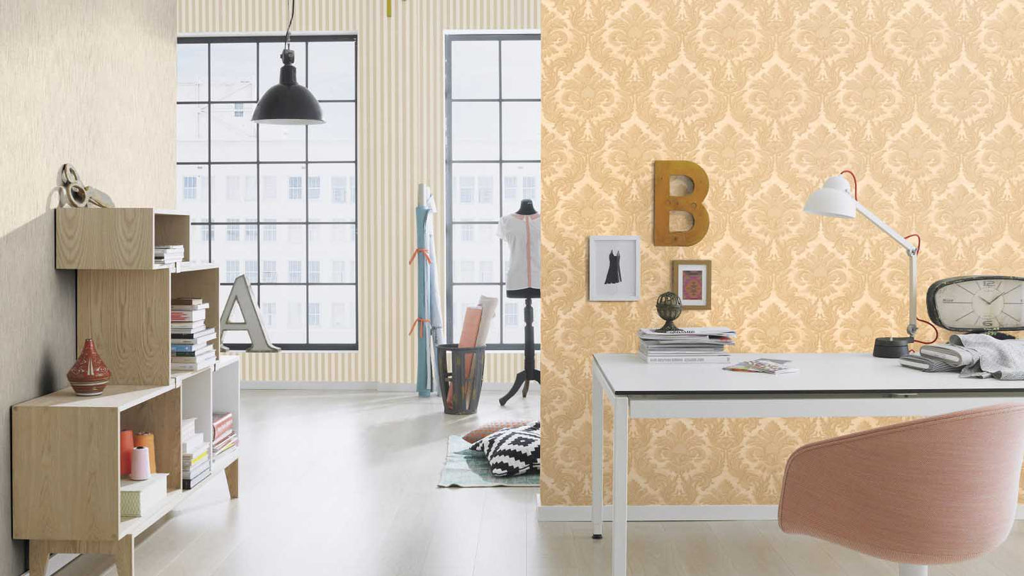 Tapete Vlies Streifen Rasch Trianon Creme Beige 515336