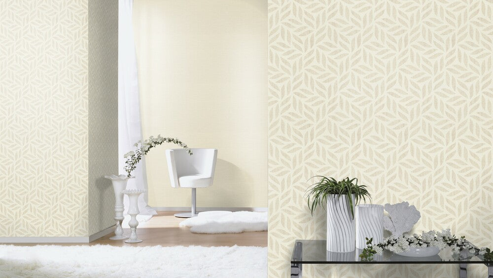 Tapete Vlies Uni Textilstruktur Beige Rasch 700442
