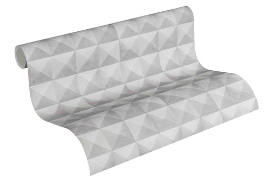 Tapete Vlies Vierecke 3D-Optik Hellgrau 36275-2