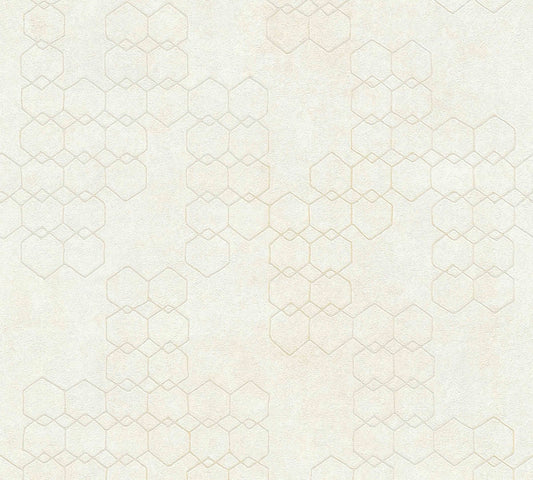 Tapete Vlies Grafisch Muster Creme Grau Weiß 37424-1