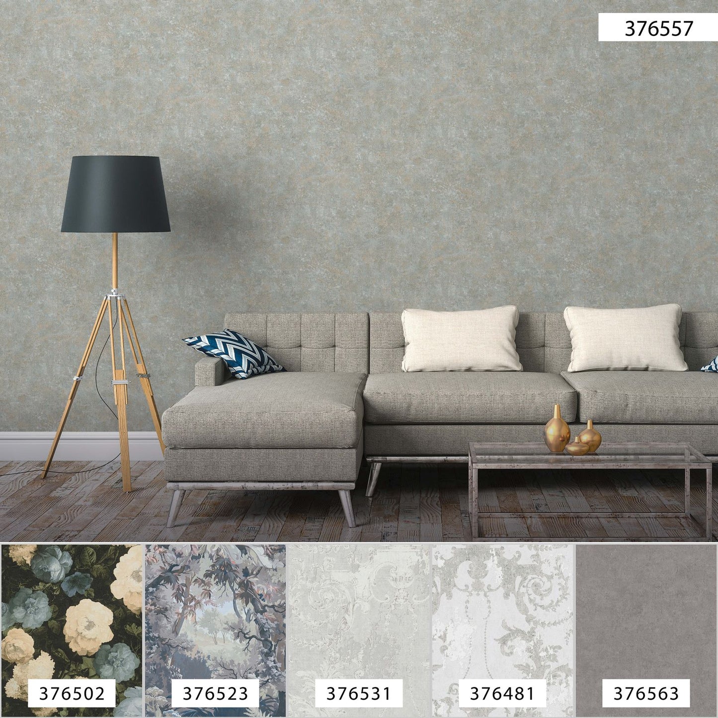 A.S. Creation Tapete Vlies Meliert Einfarbig Grau-blau Braun 37655-7