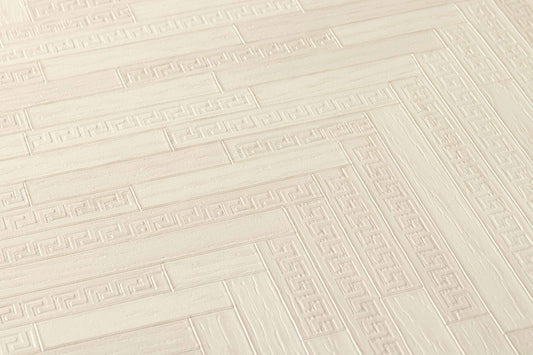 Versace Home Tapete Fischgrät Cremegrau Glanz 370515