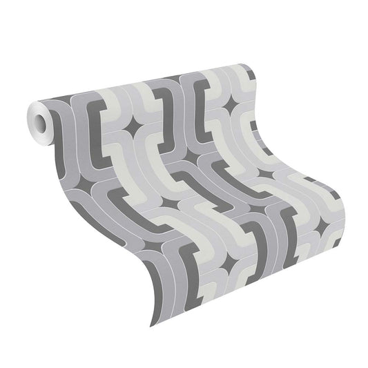 Vlies Tapete Design Retro Grau Hellgrau Rasch 804805