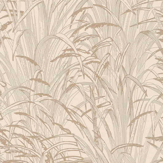 A.S. Creation Vliestapete 386002 Blätter Creme Kupfer Metallic