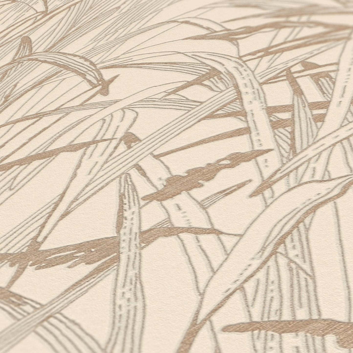 A.S. Creation Vliestapete 386002 Blätter Creme Kupfer Metallic
