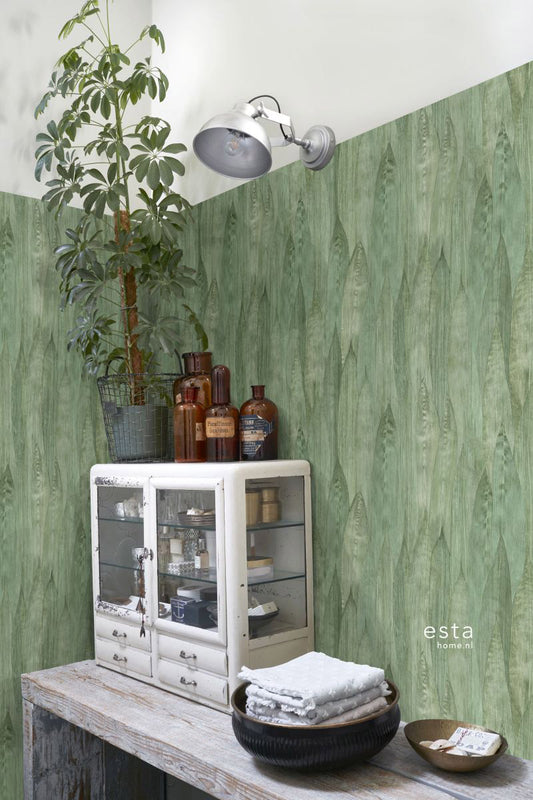 Vliestapete Blätterdach Floral Grünbraun 138986