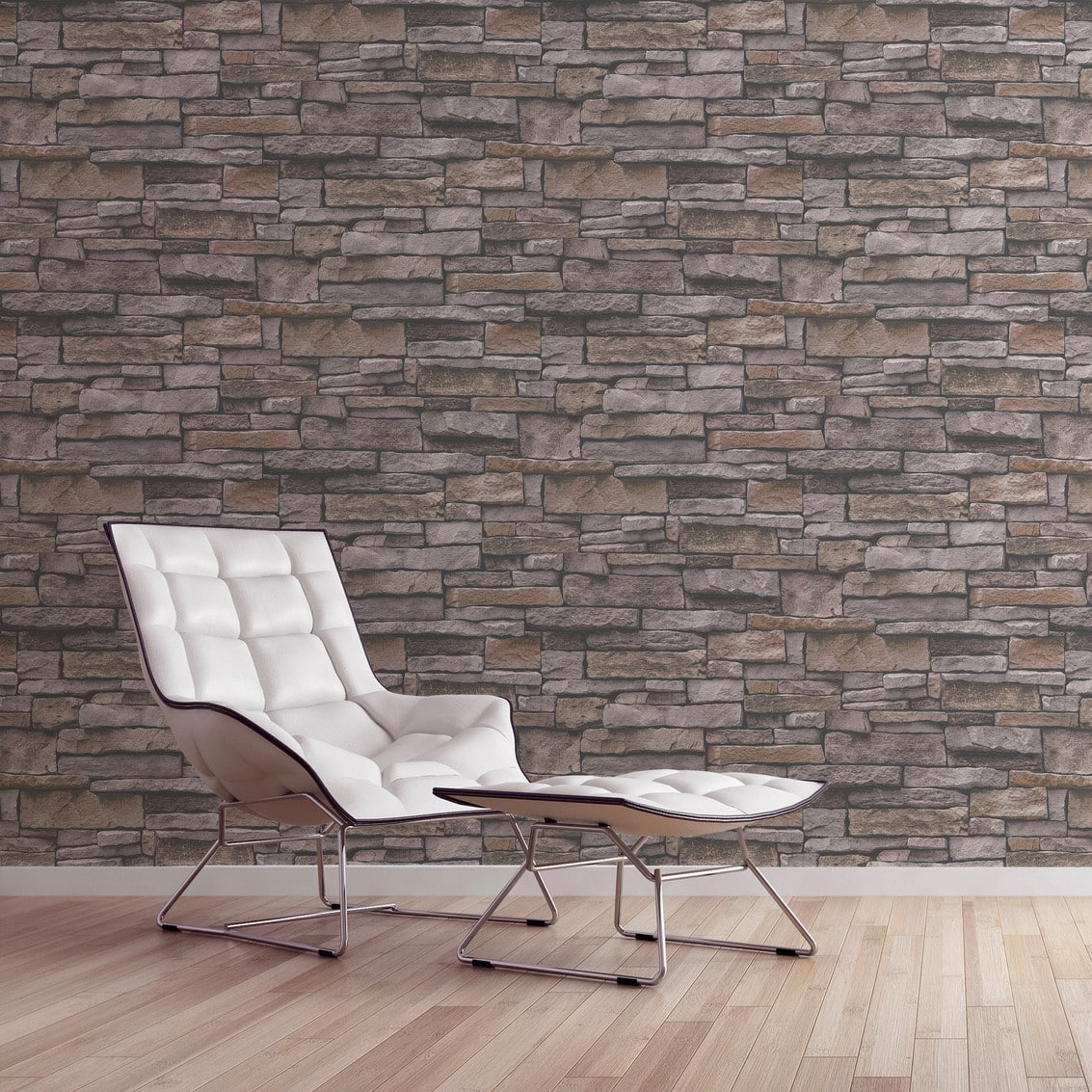 A.S. Creation Vliestapete Steinwand 3D-Optik Grau Braun 38813-3 Terra