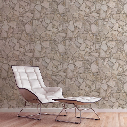 A.S. Creation Vliestapete Steinmauer 3D-Optik Beige Braun 3893-12