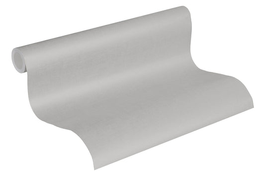 Vliestapete Uni Textil-Optik Silber Metallic 36932-3