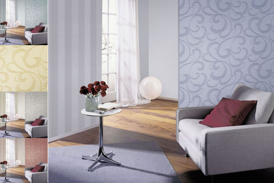 Vliestapete Streifen Weiss Patent Decor 3D 9437