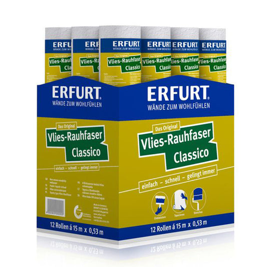  12 Rollen Erfurt Vlies Rauhfaser Classico 15x0,53m