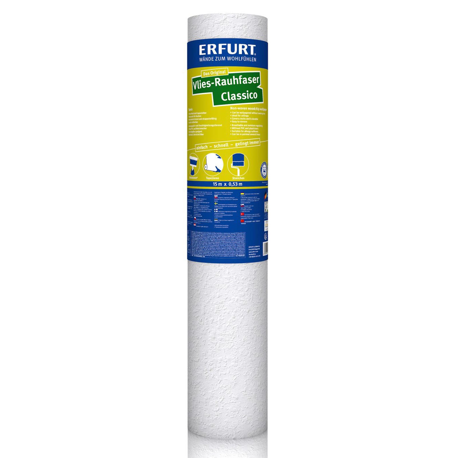  12 Rollen Erfurt Vlies Rauhfaser Classico 15x0,53m