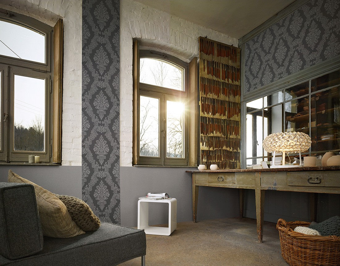 A.S. Creation Elegance 2 Vliestapete 93677-3 Barock Hellgrau