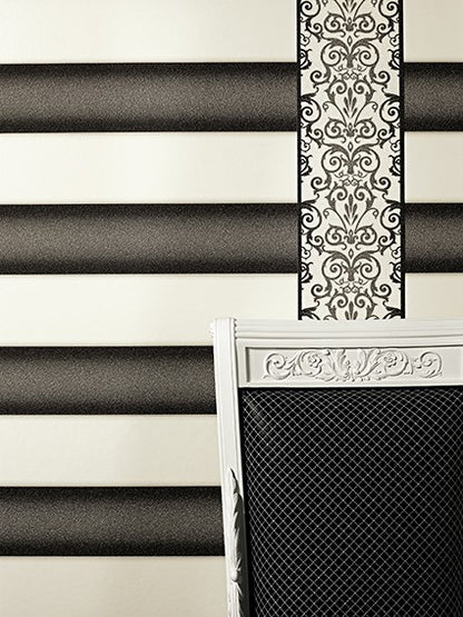 Versace Home Bordüre Barock Weiß Anthrazit 93547-2