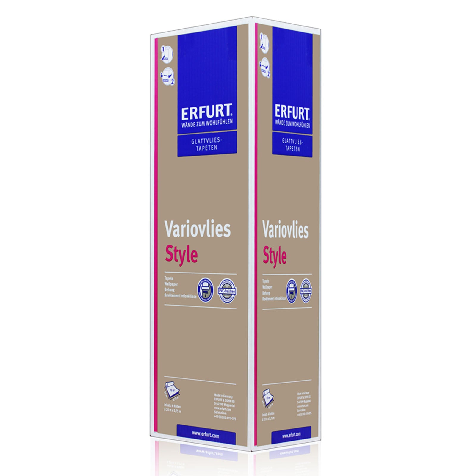  6 Rollen Erfurt Variovlies Style Tapete Glattvlies 90m²