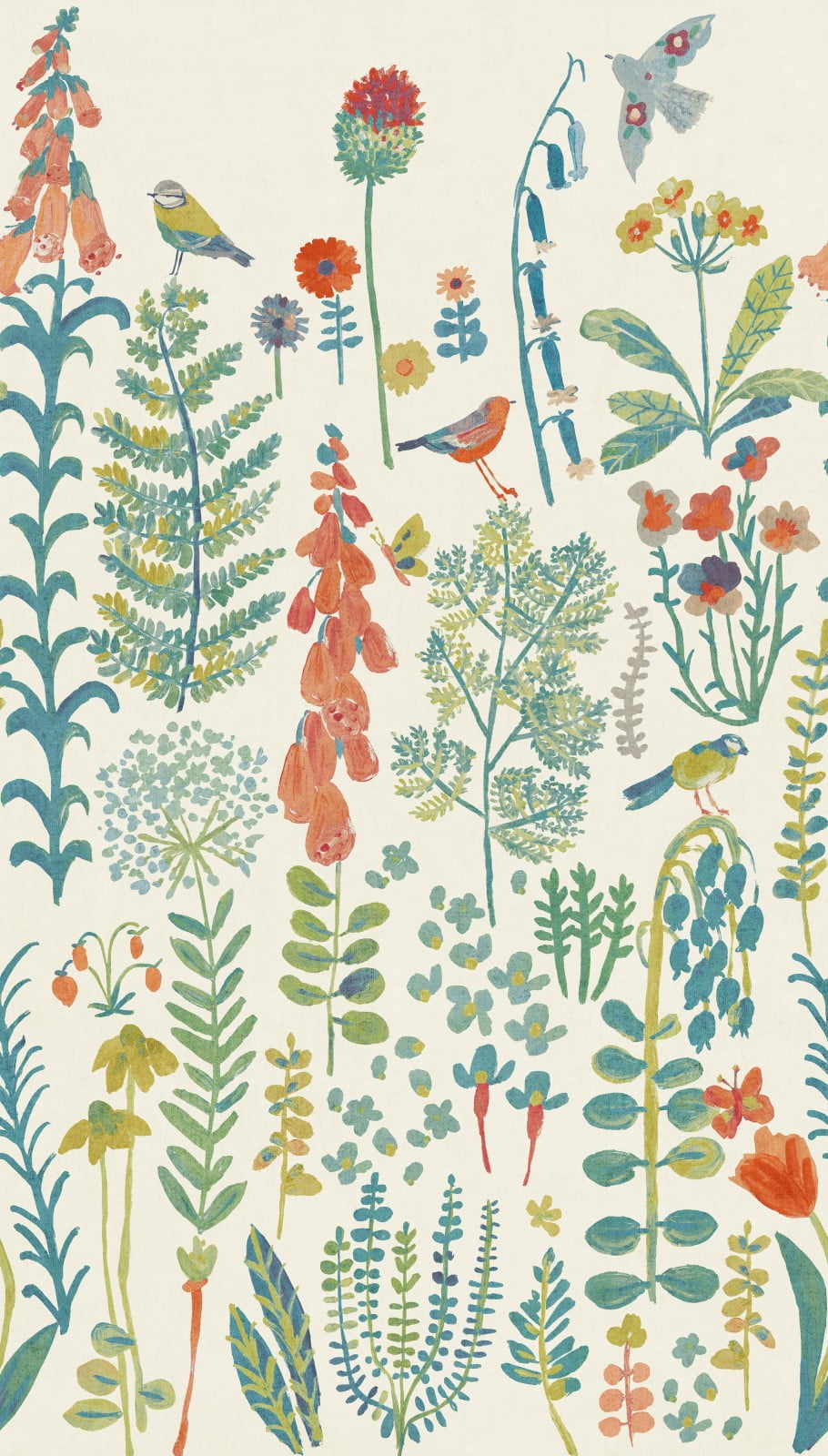  Digitaldruck Blumen Gräser Weiß Grün Rot ML1901