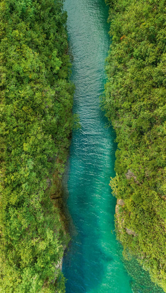  Digitaldruck Landschaft Fluss Blau Grün ML1401