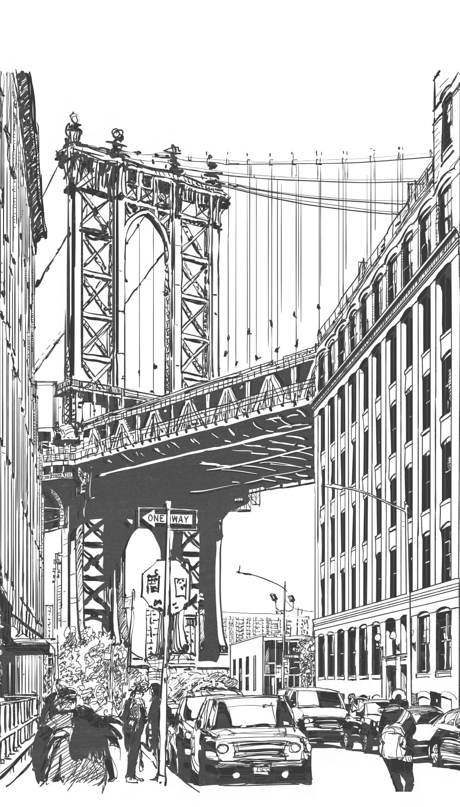  Digitaldruck New York Häuser Weiß Schwarz ML3601