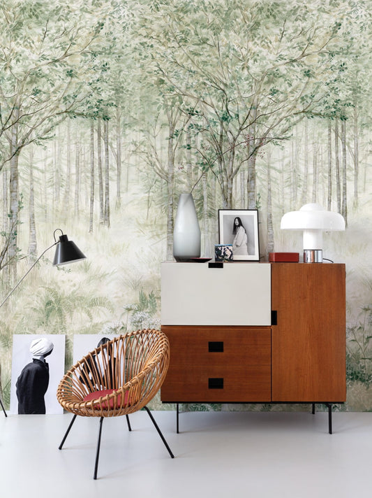 Digitaldruck Wald Landschaft Grün Beige Braun ML2801