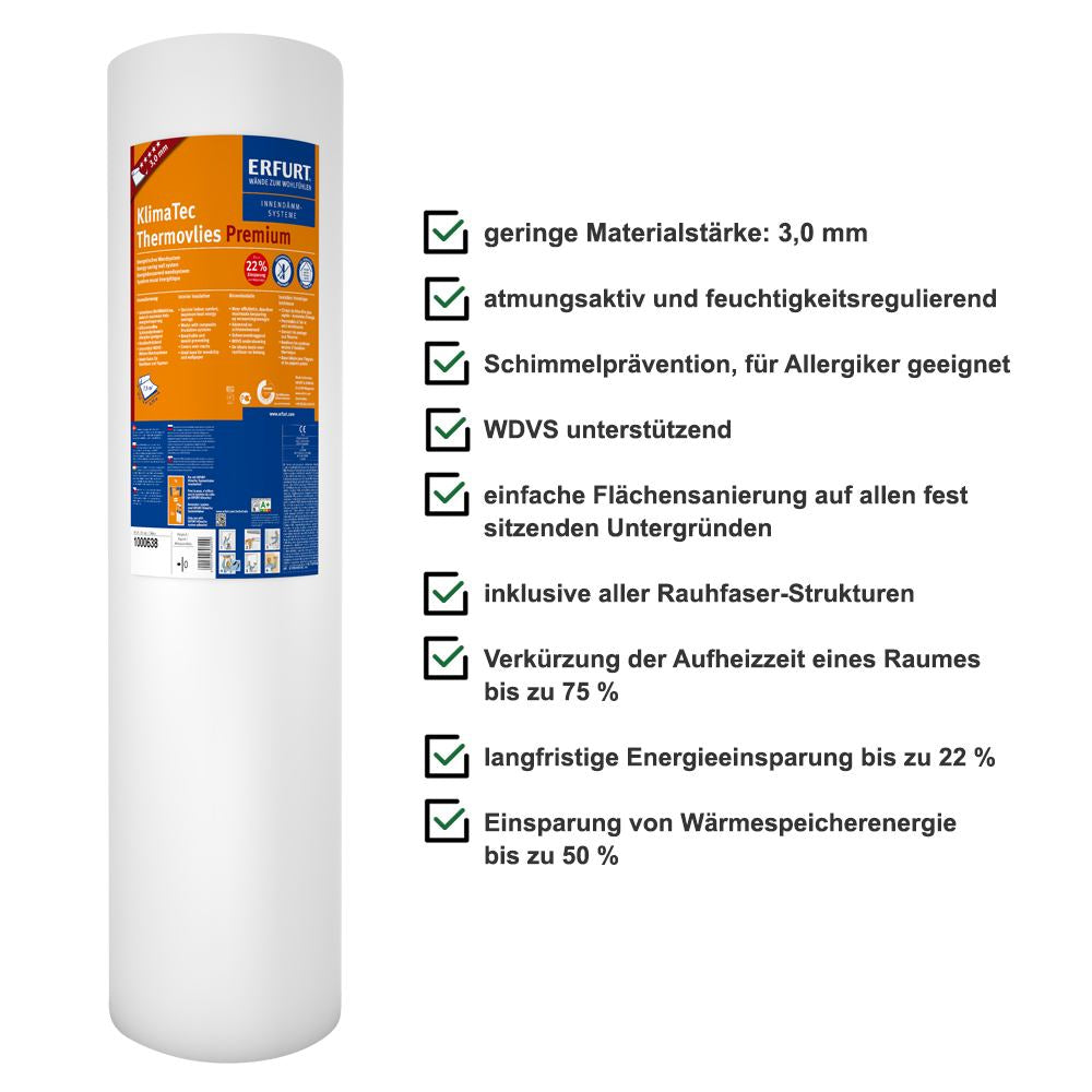  Erfurt KlimaTec Thermovlies Premium Wärme-Dämmung 7,5m²