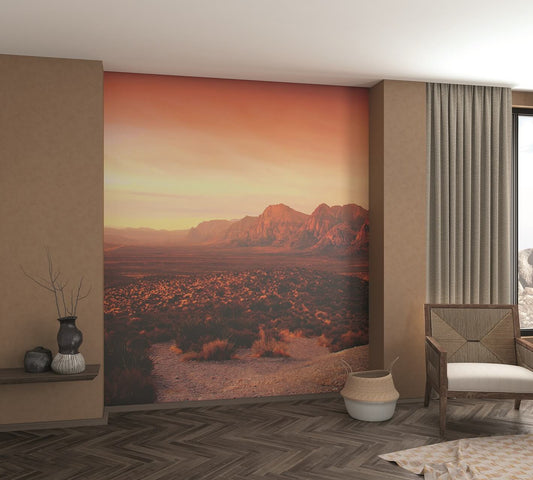  Fototapete Digitaldruck Wüste Berge Orange Rot 32548