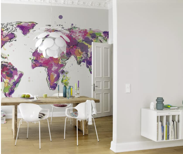  Fototapete Rasch Kruth Design Weltbild Weiß Lila 100846