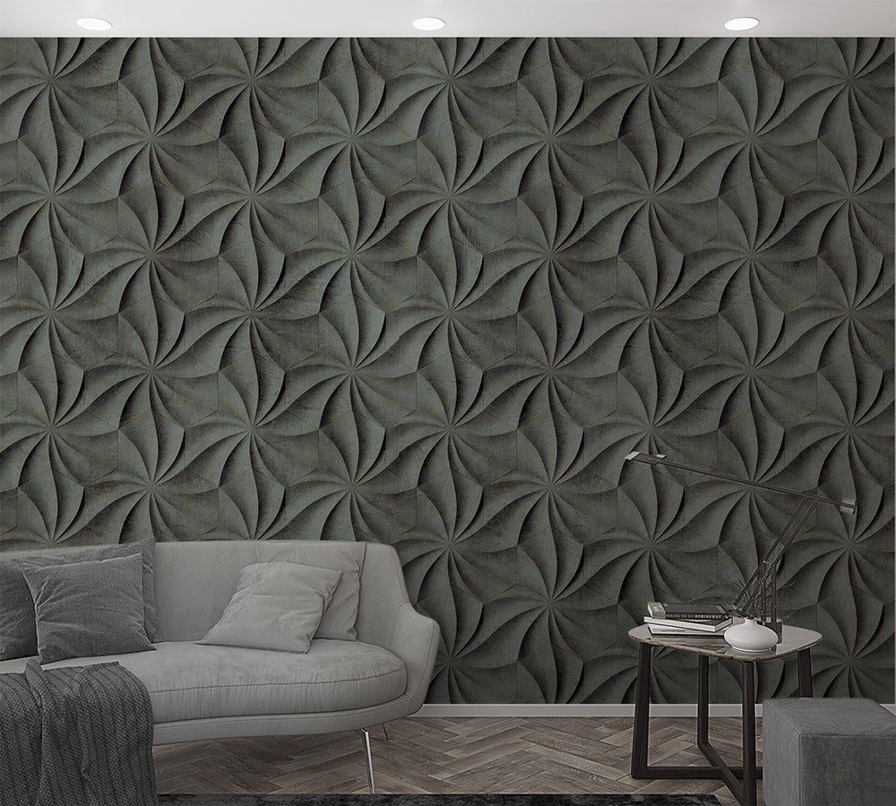  Fototapete Vlies 3D Grafisch Geometrisch Anthrazit 47228