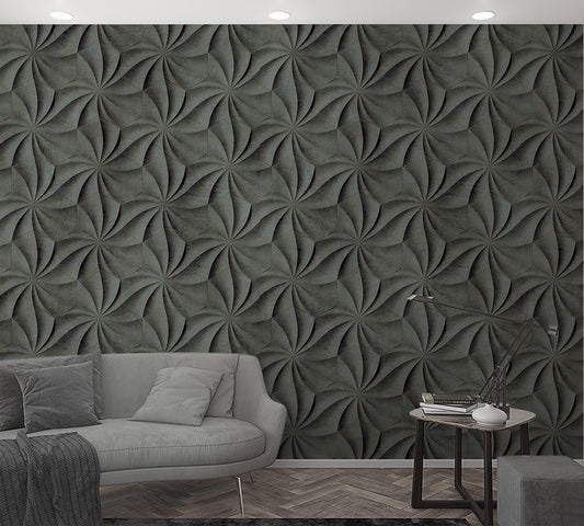  Fototapete Vlies 3D Grafisch Geometrisch Anthrazit 47228